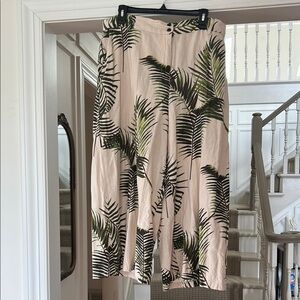 Linen Blend Cropped Pants